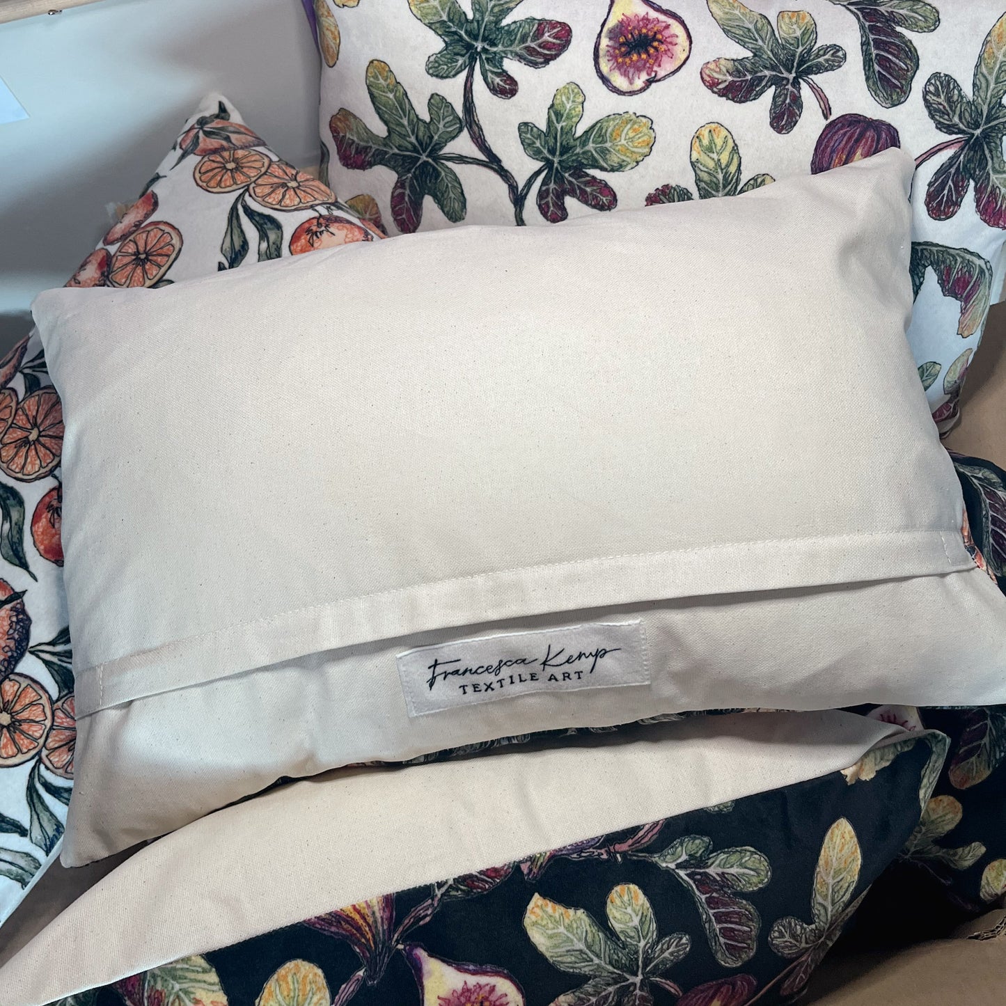 Twilight Fig Velvet and Cotton Cushion