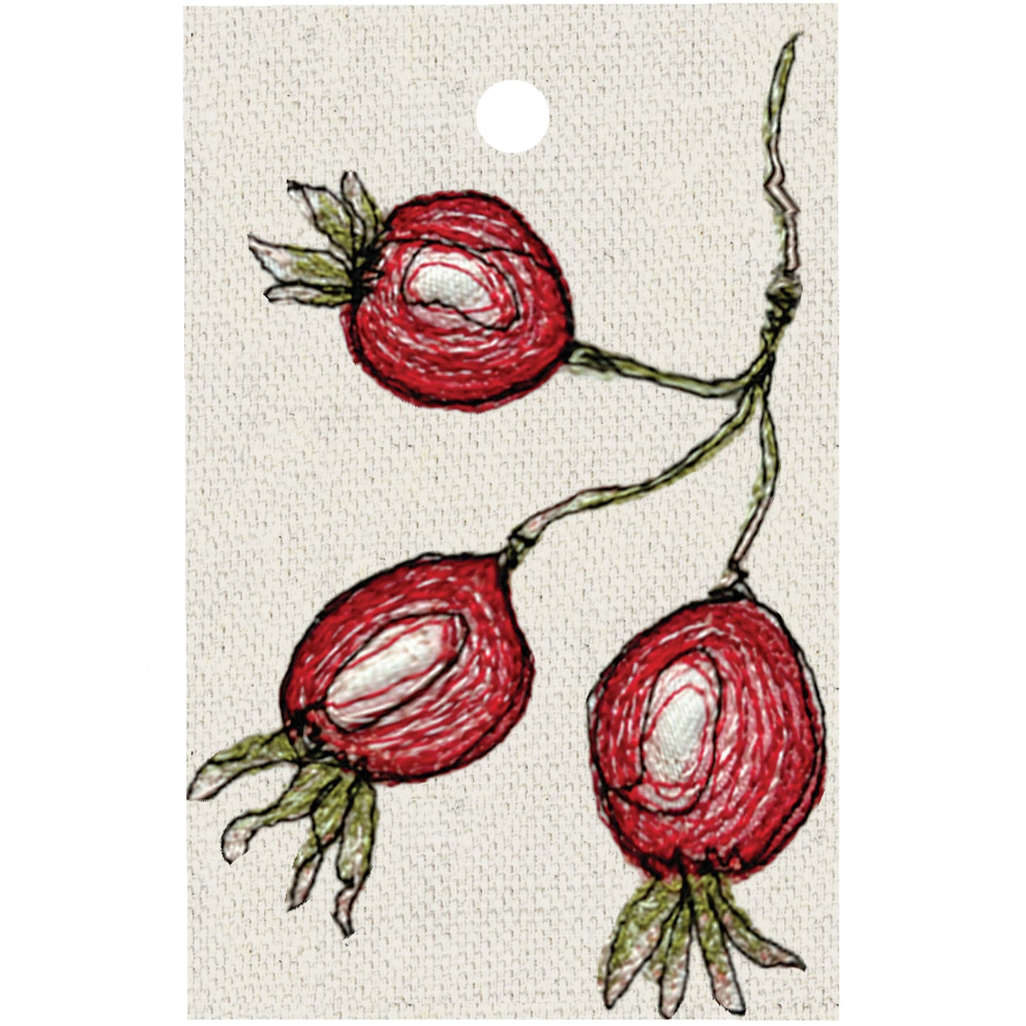 Rose Hip on Linen Wrapping Paper