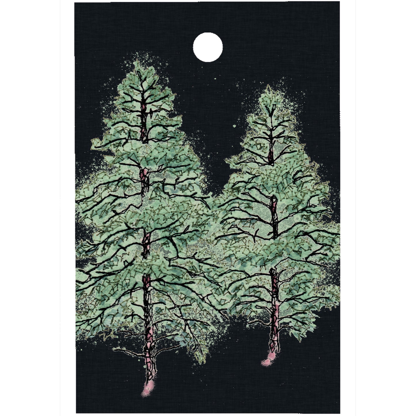 Midnight Pine Forest Wrapping Paper