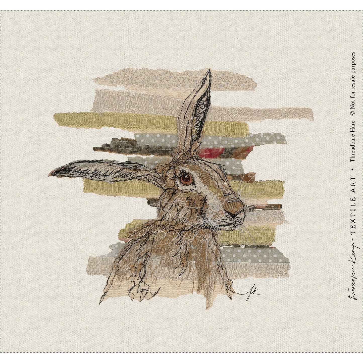 Threadbare Hare Fabric Panel