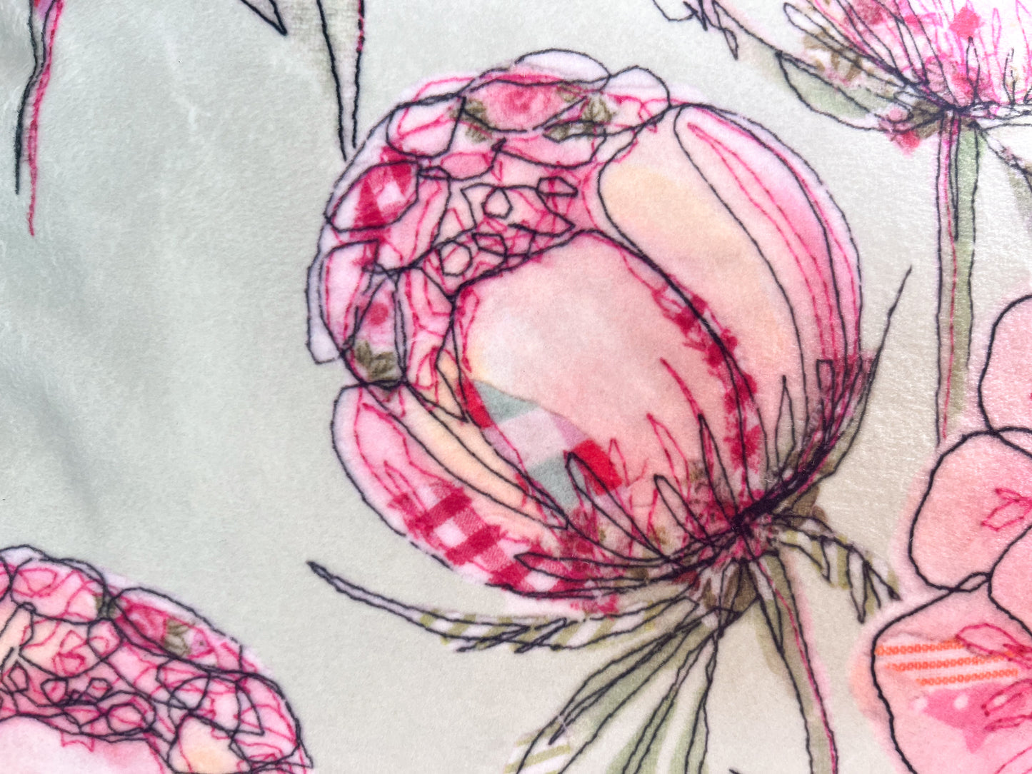 Blooming Lovely Velvet and Cotton Cushion