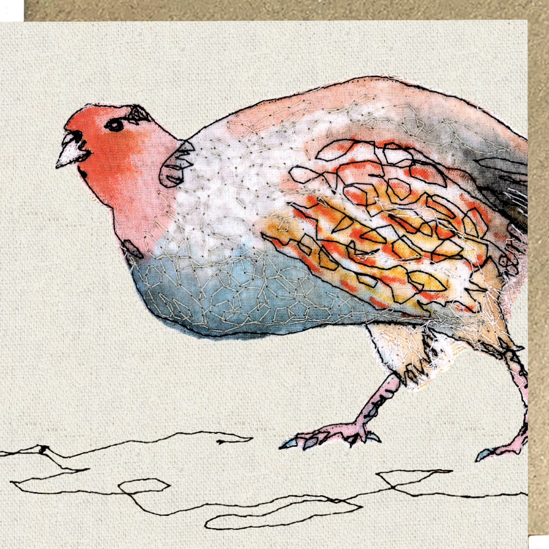 Patrick The Partridge Embroidery Art Card
