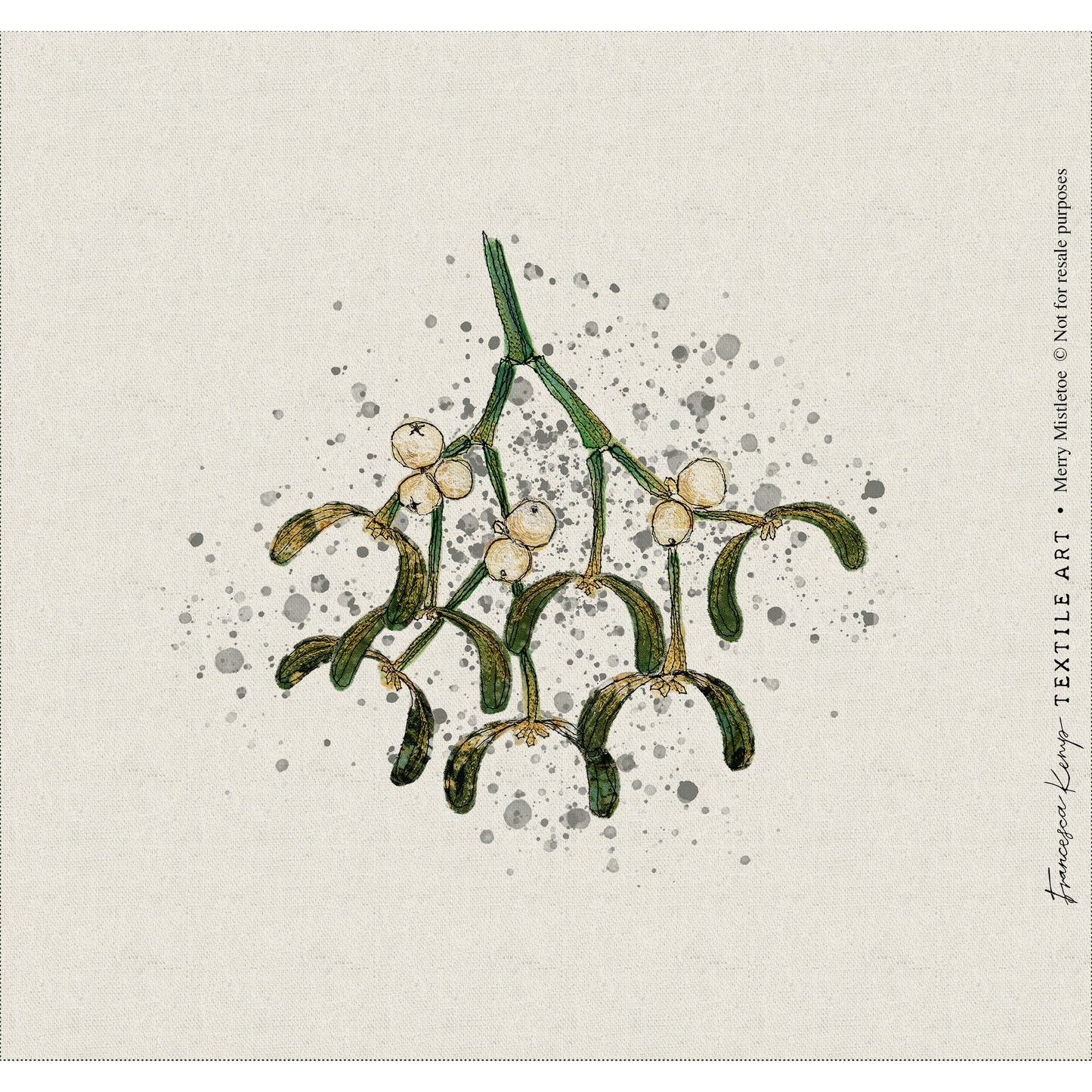 Merry Mistletoe Fabric Panel