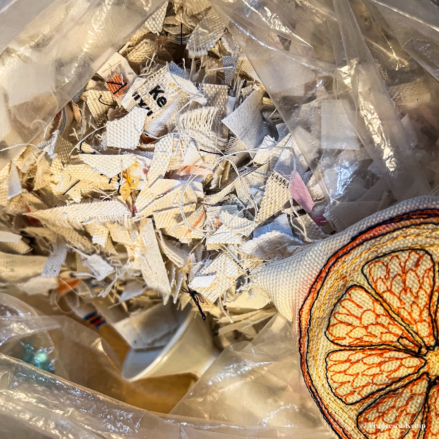Orange Half Embroidered Ornament