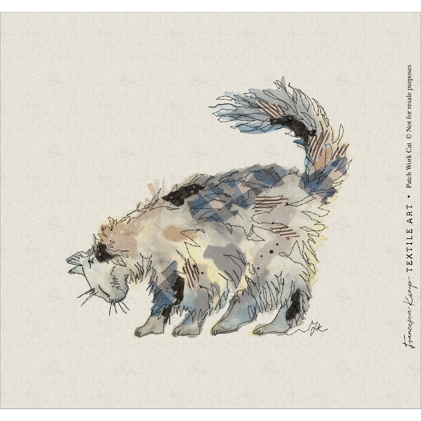 Patch Work Cat Fabric Panel