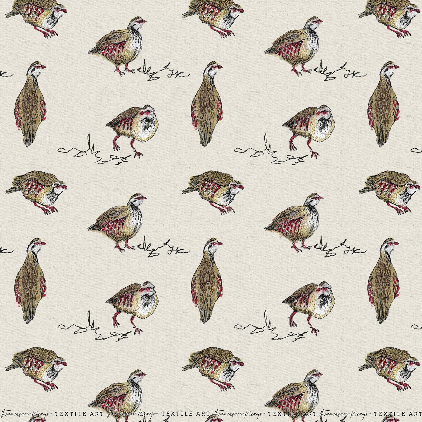 Red Legged Partridge Wrapping Paper