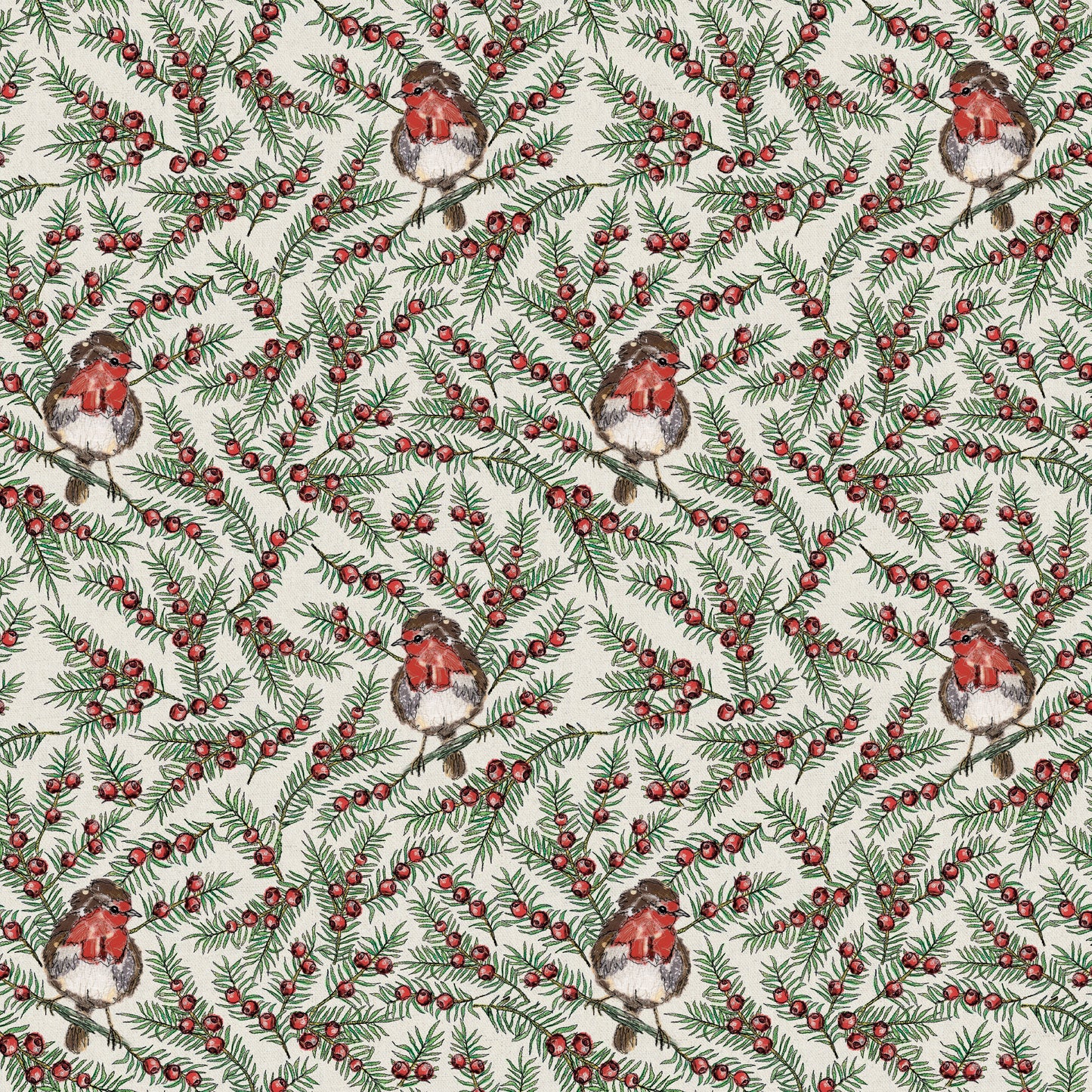 Robin in a Yew Tree Wrapping Paper