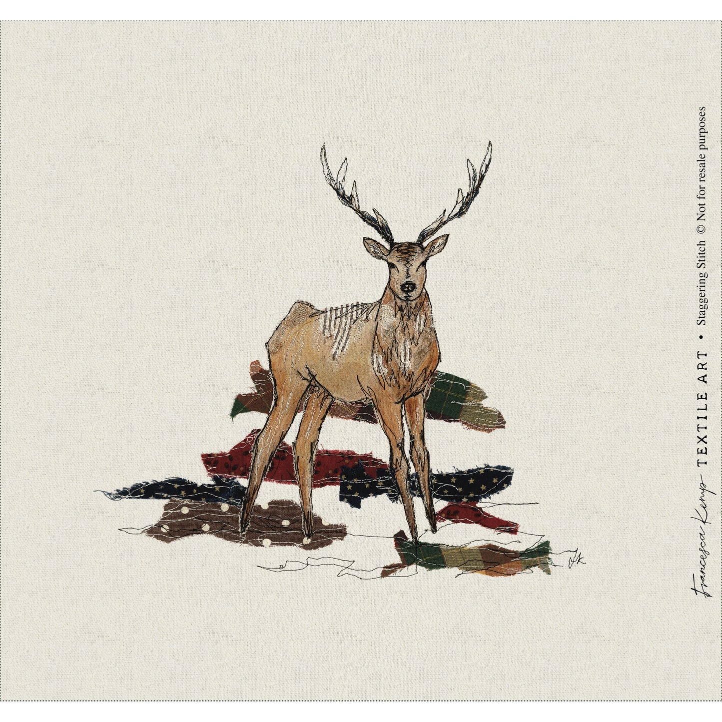 Staggering Stitch Fabric Panel