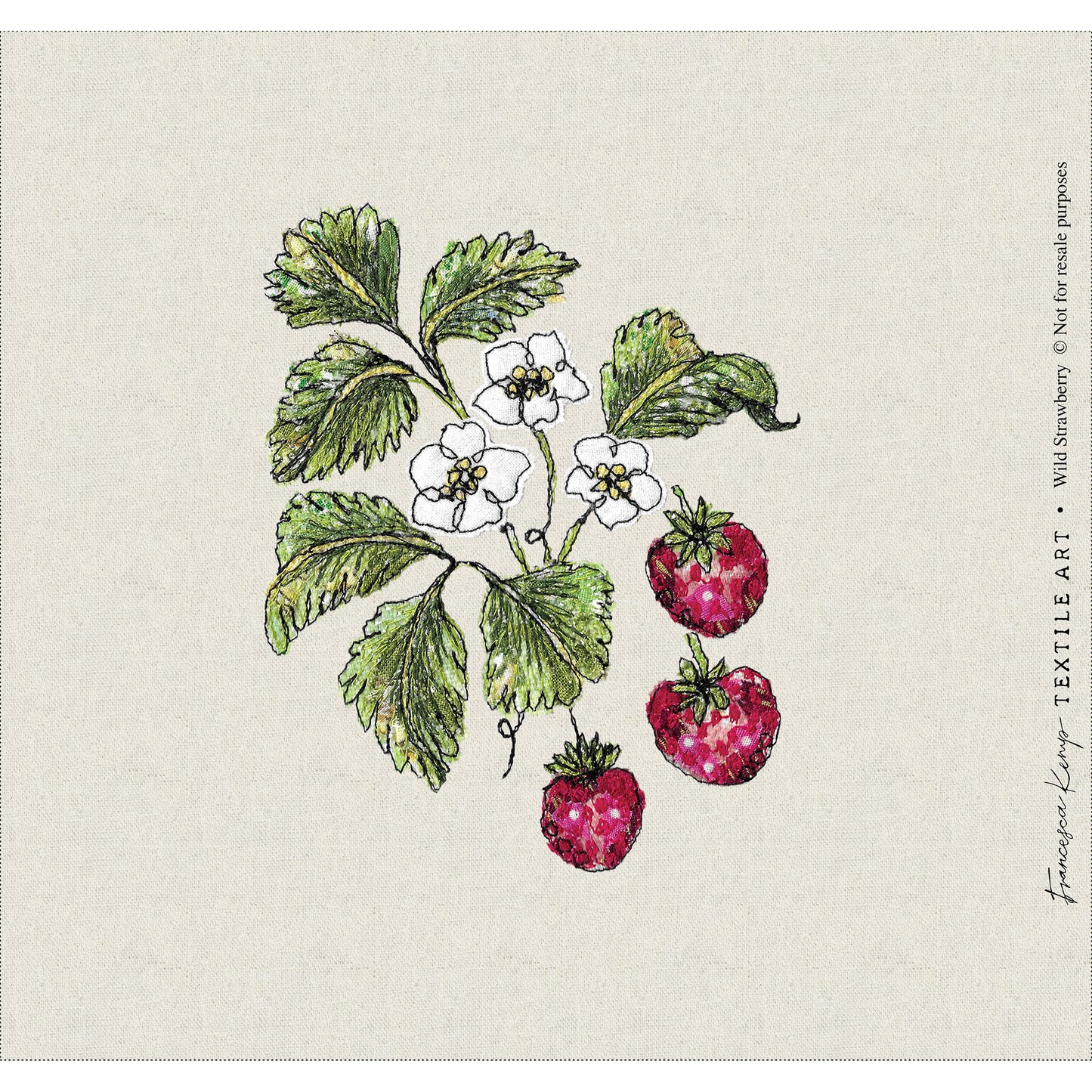 Wild Strawberry Fabric Panel