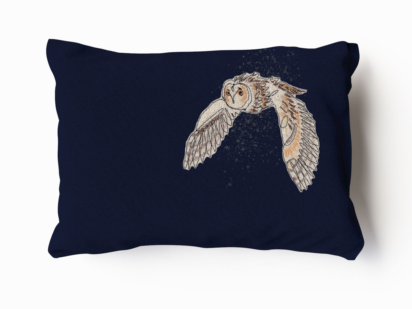 Twilight Long Eared Owl Velvet and Cotton Cushion