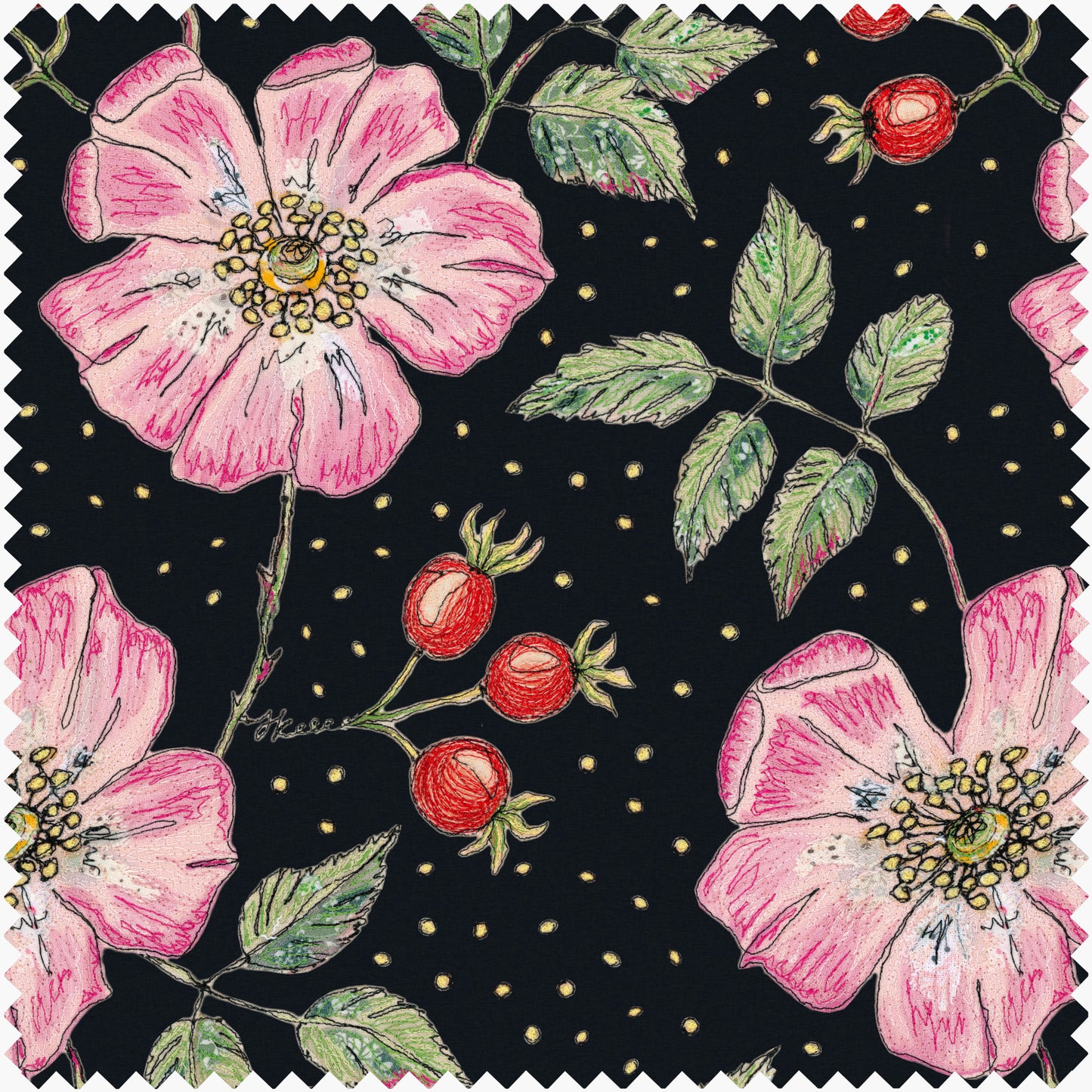 Wild Rose Velvet Fabric By The Metre