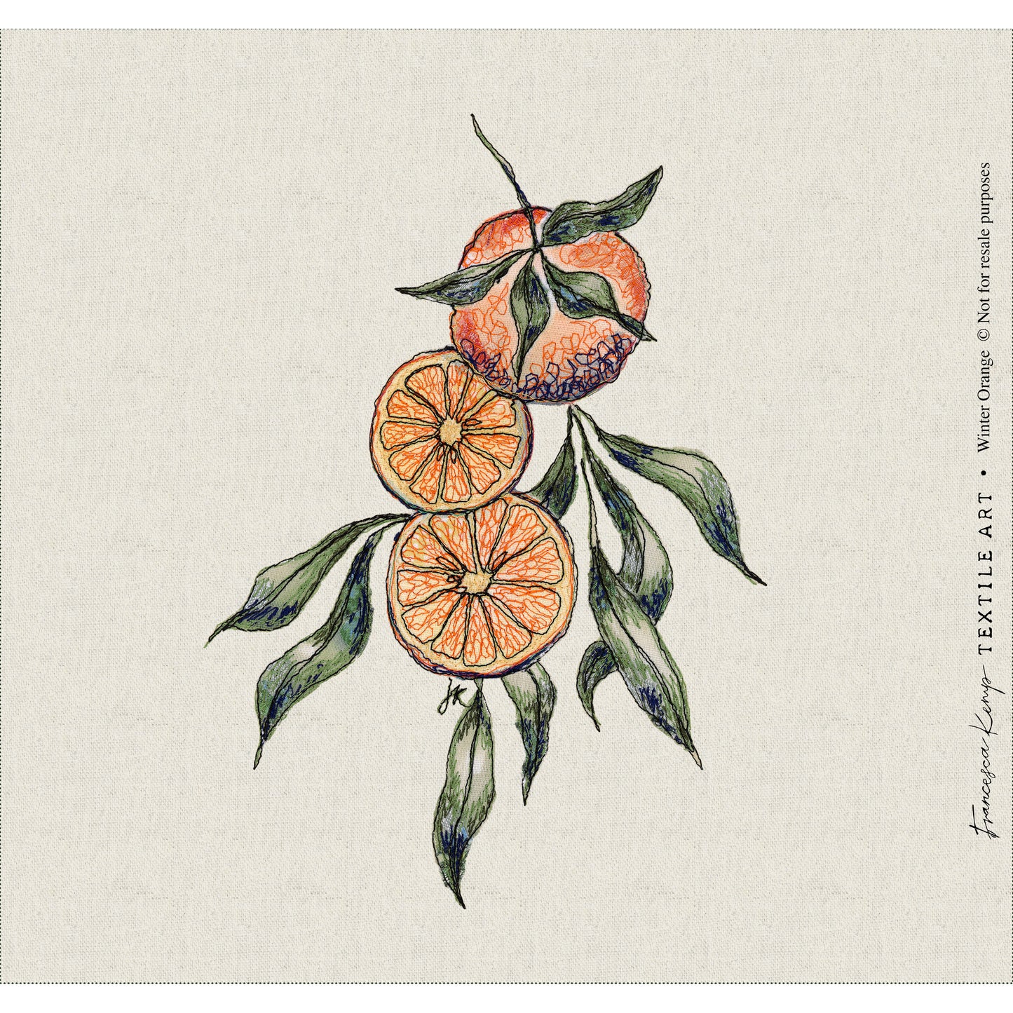 Winter Orange Fabric Panel