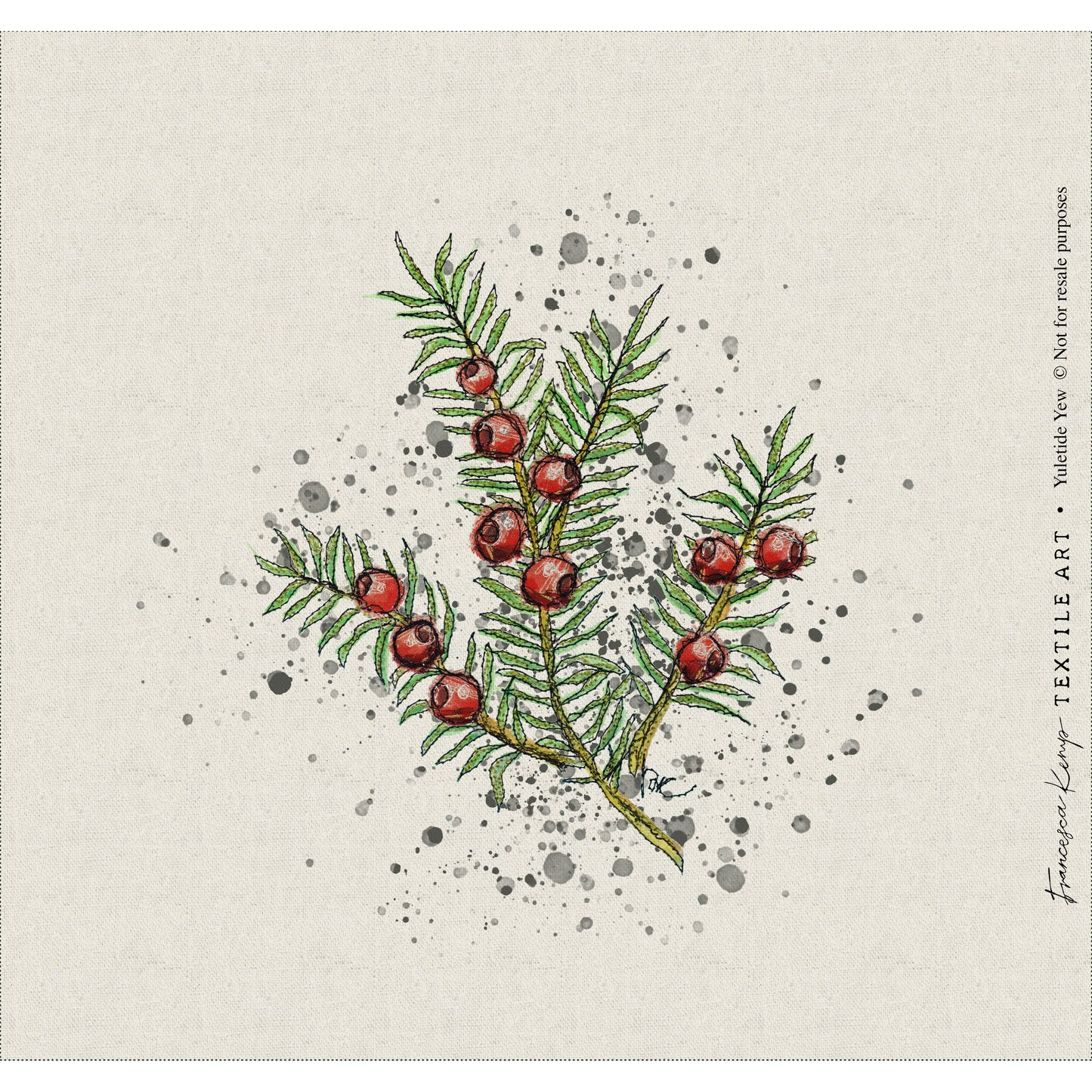 Yuletide Yew Fabric Panel