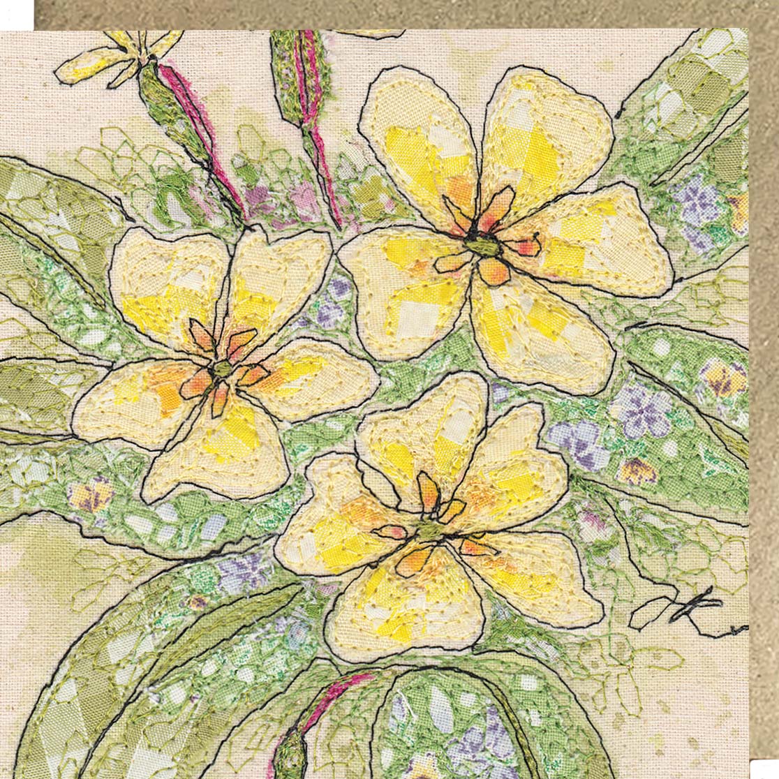 Primrose Embroidery Art Card