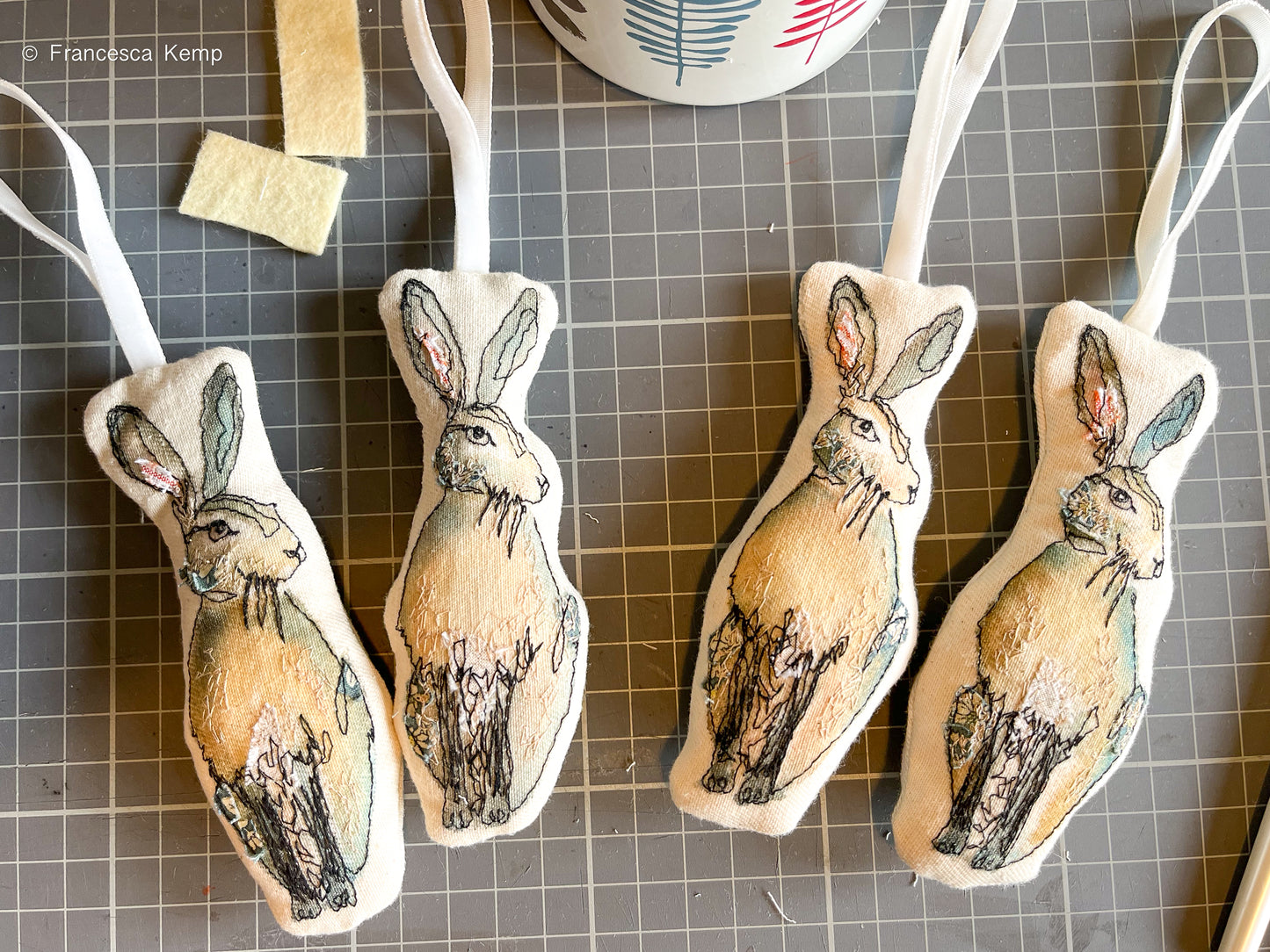 Recycled Hare Original Ornament