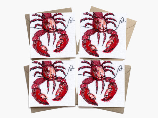 Lobster Love Cards (Pack of 4)