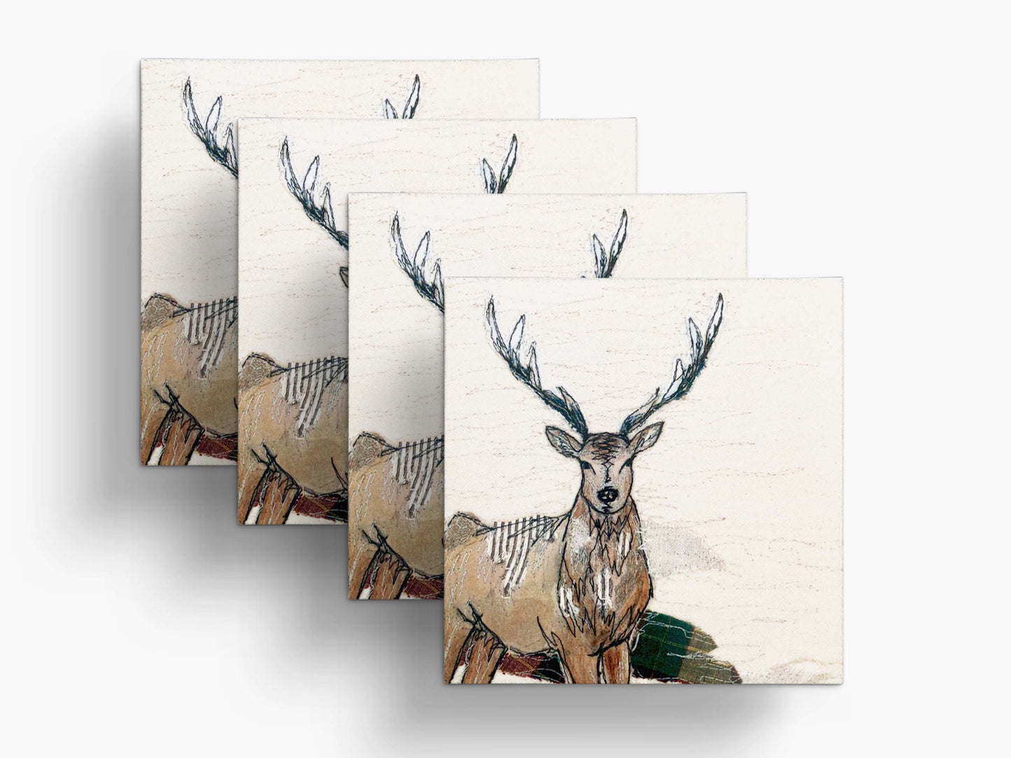 Staggering Stitch Stag Cards (Pack of 4)