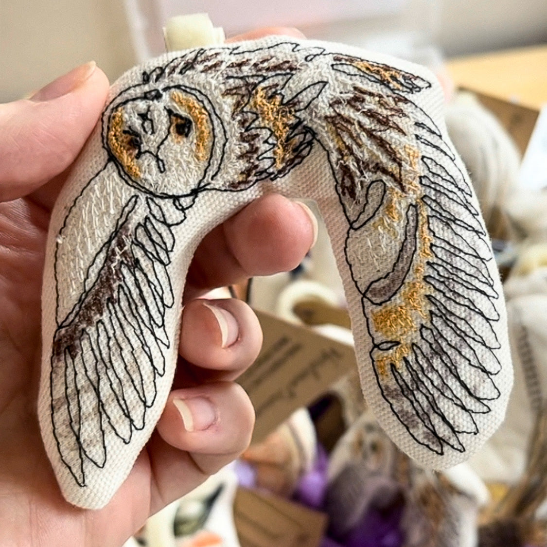 Long-eared Owl Embroidered Ornament