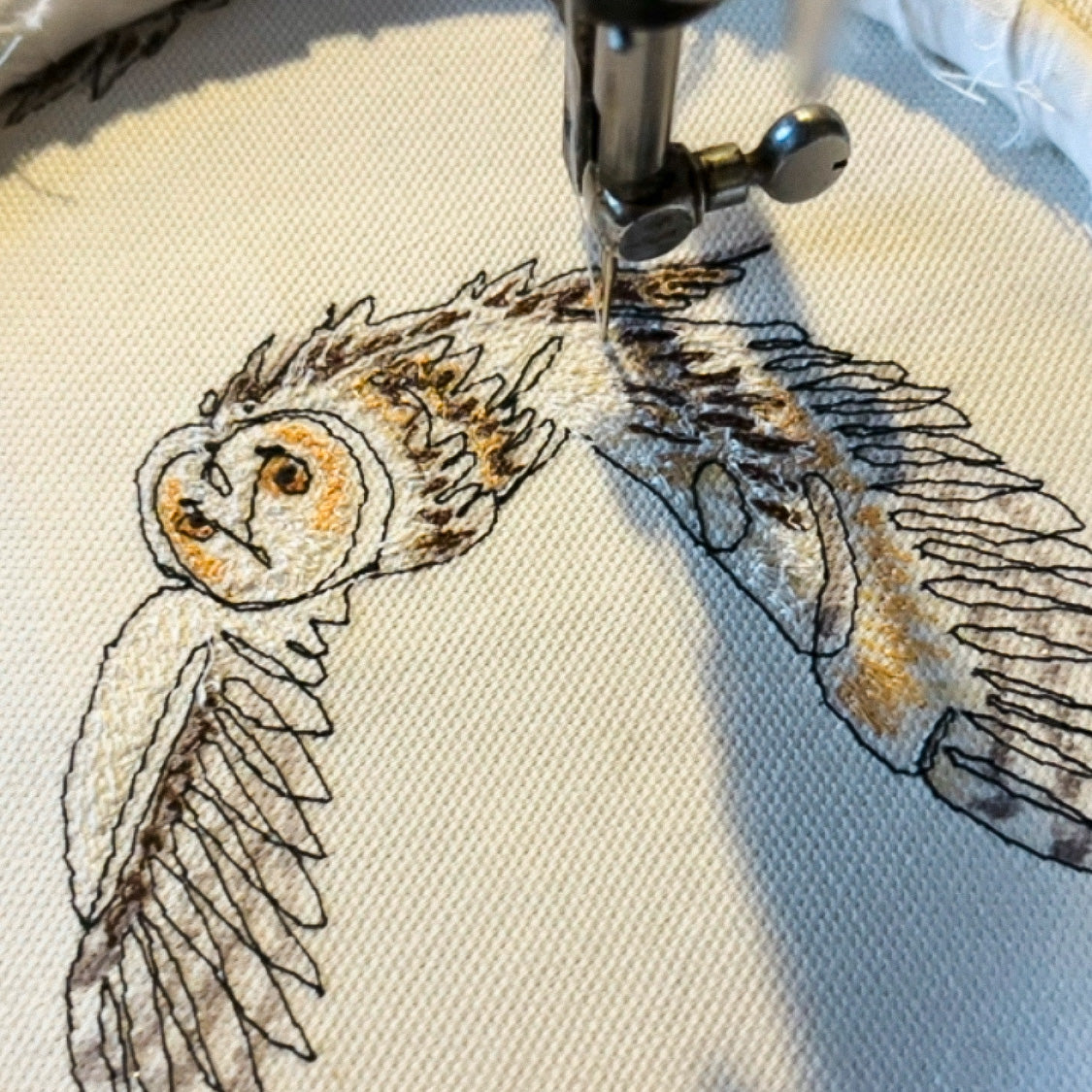 Long-eared Owl Embroidered Ornament