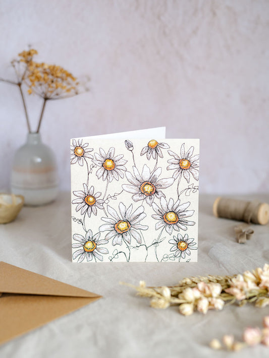 Daisy Chain Embroidery Art Card