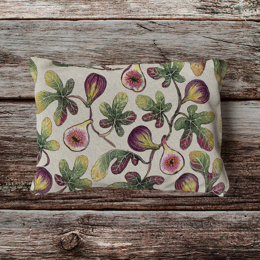 Natural Fig Velvet and Cotton Cushion