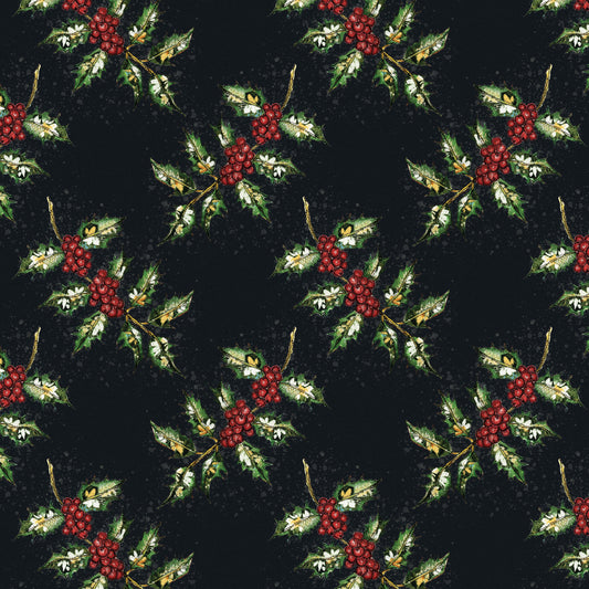 Holly Midnight Wrapping Paper