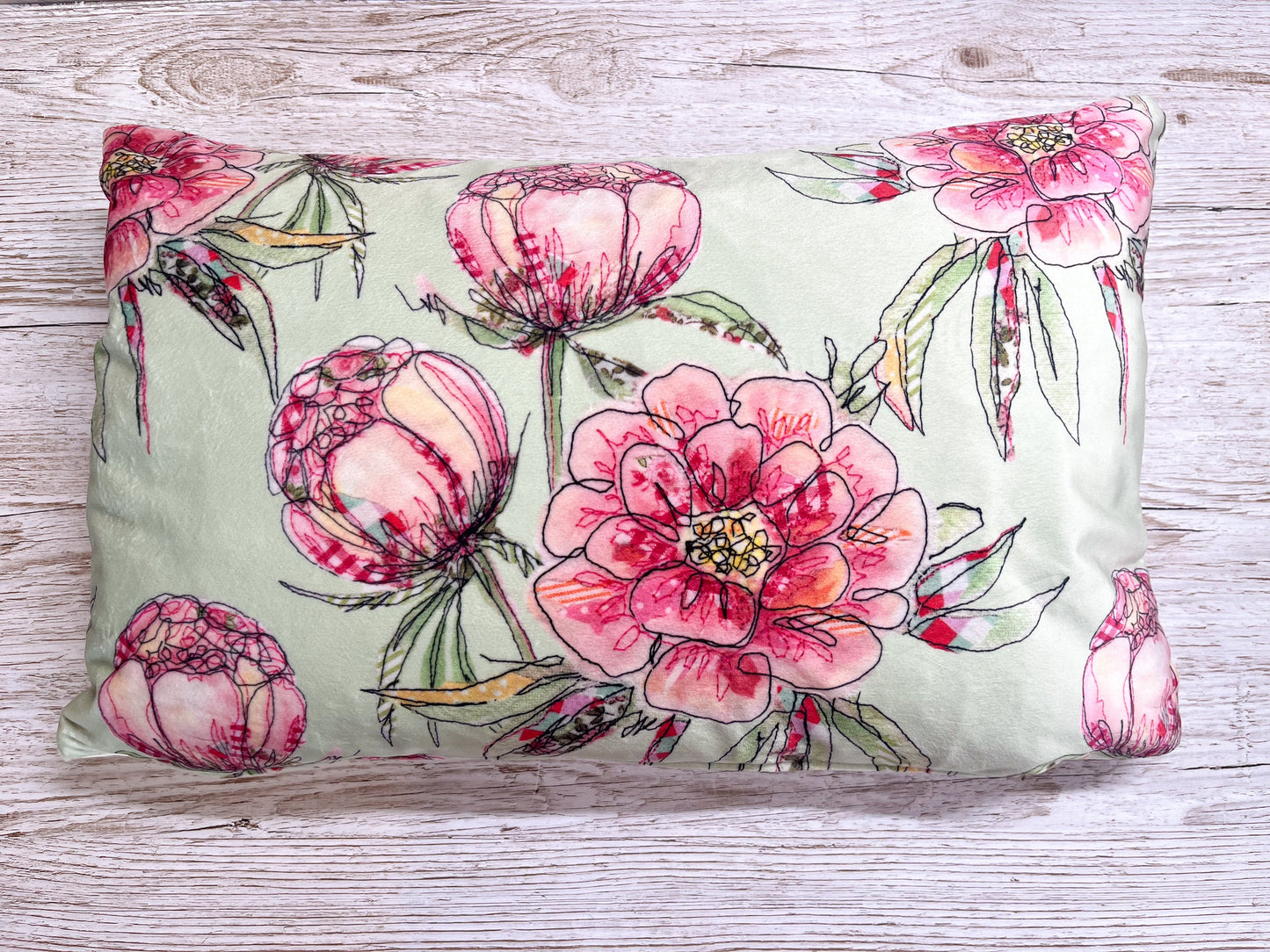 Blooming Lovely Velvet and Cotton Cushion