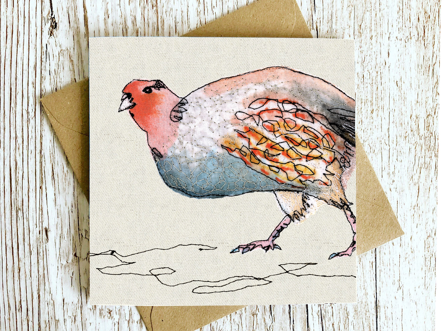 Patrick The Partridge Embroidery Art Card
