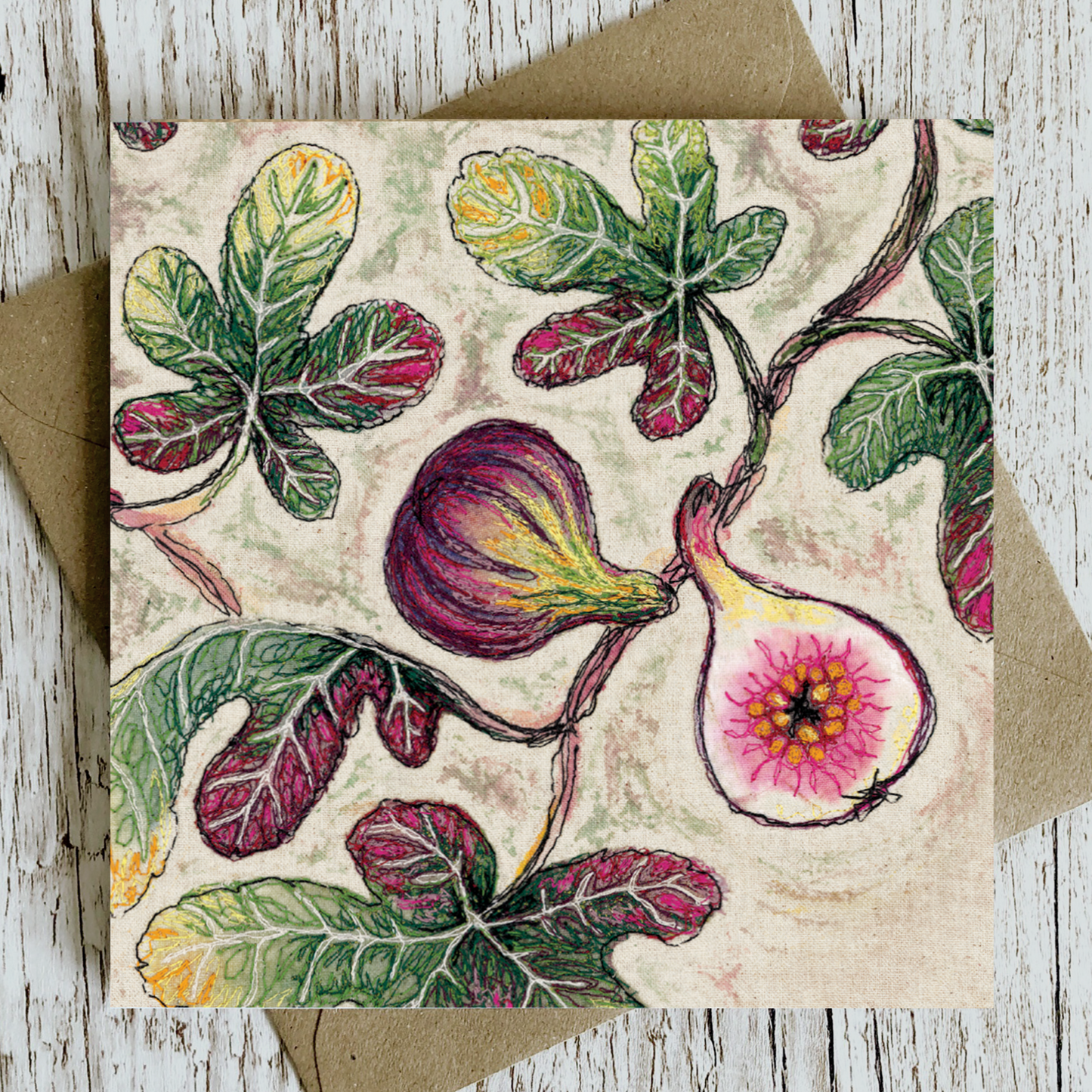 Fig Embroidery Art Card