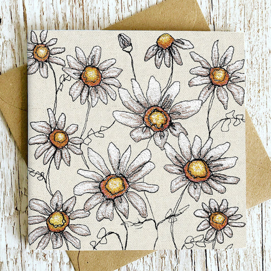 Daisy Chain Embroidery Art Card