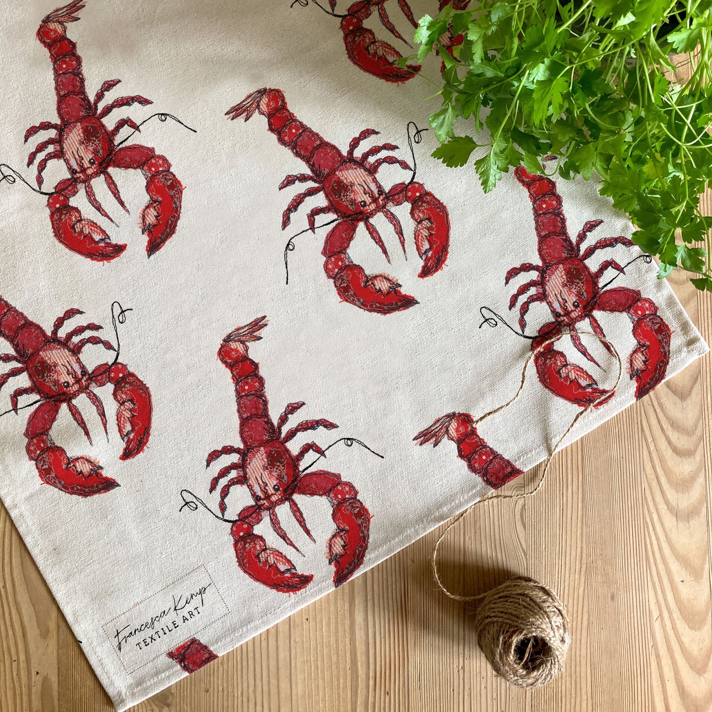 PRE ORDER Lobster Love Organic Tea Towel