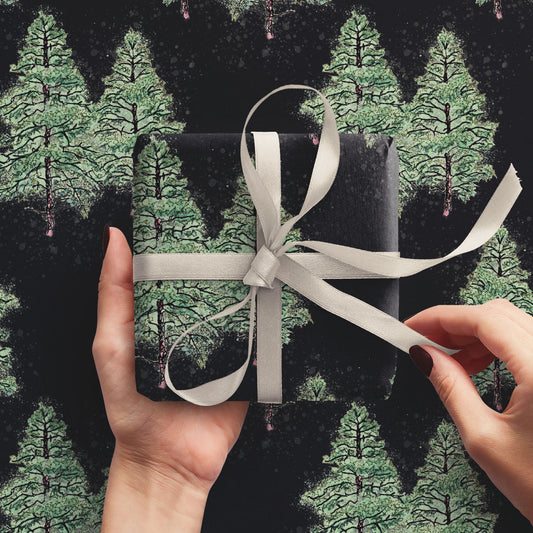 Midnight Pine Forest Wrapping Paper