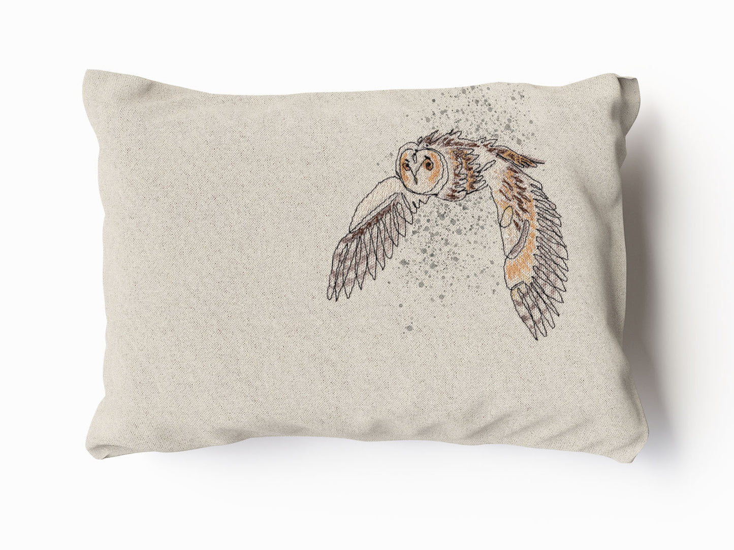 Natural Long Eared Owl Velvet and Cotton Cushion