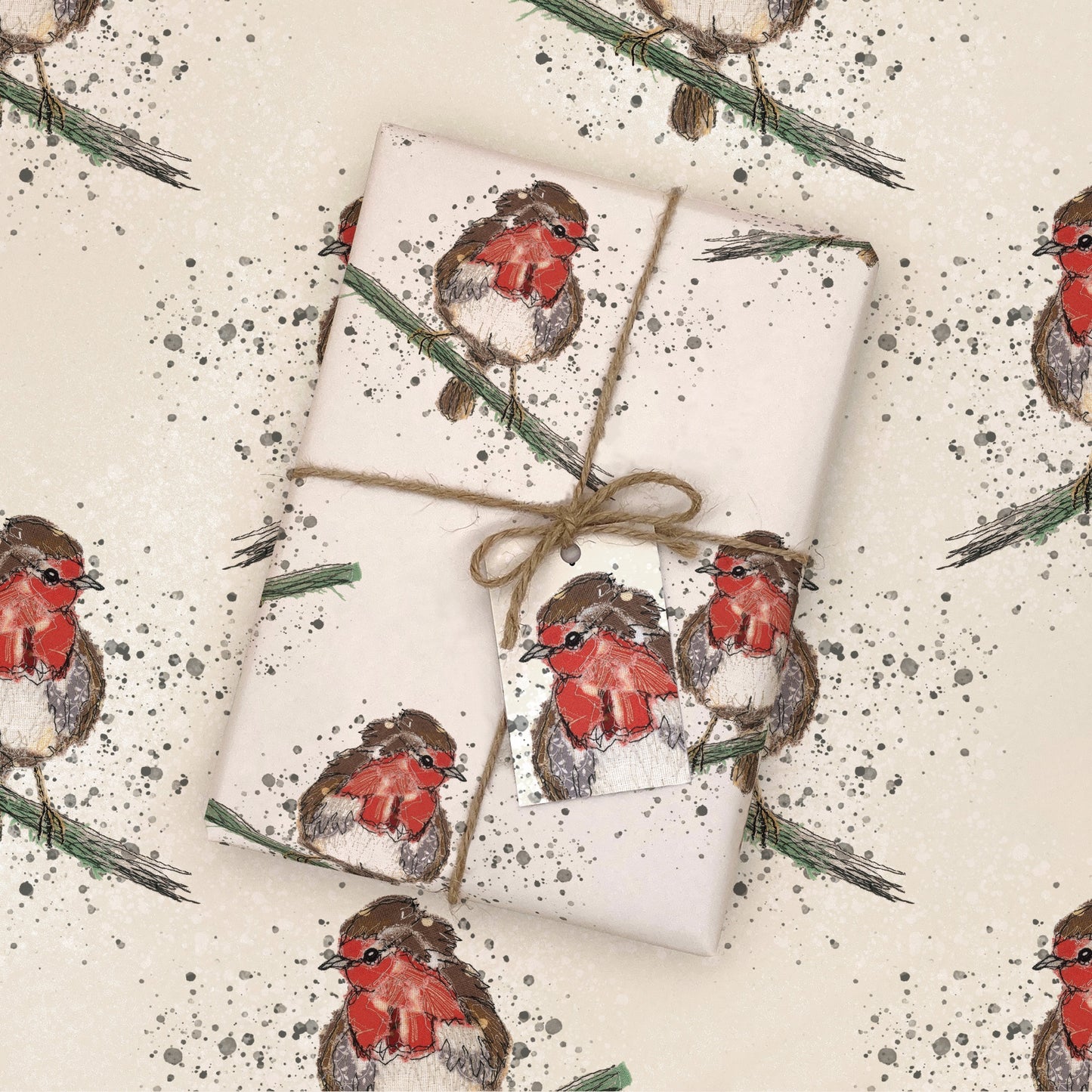 Rustic Robber Robin Wrapping Paper