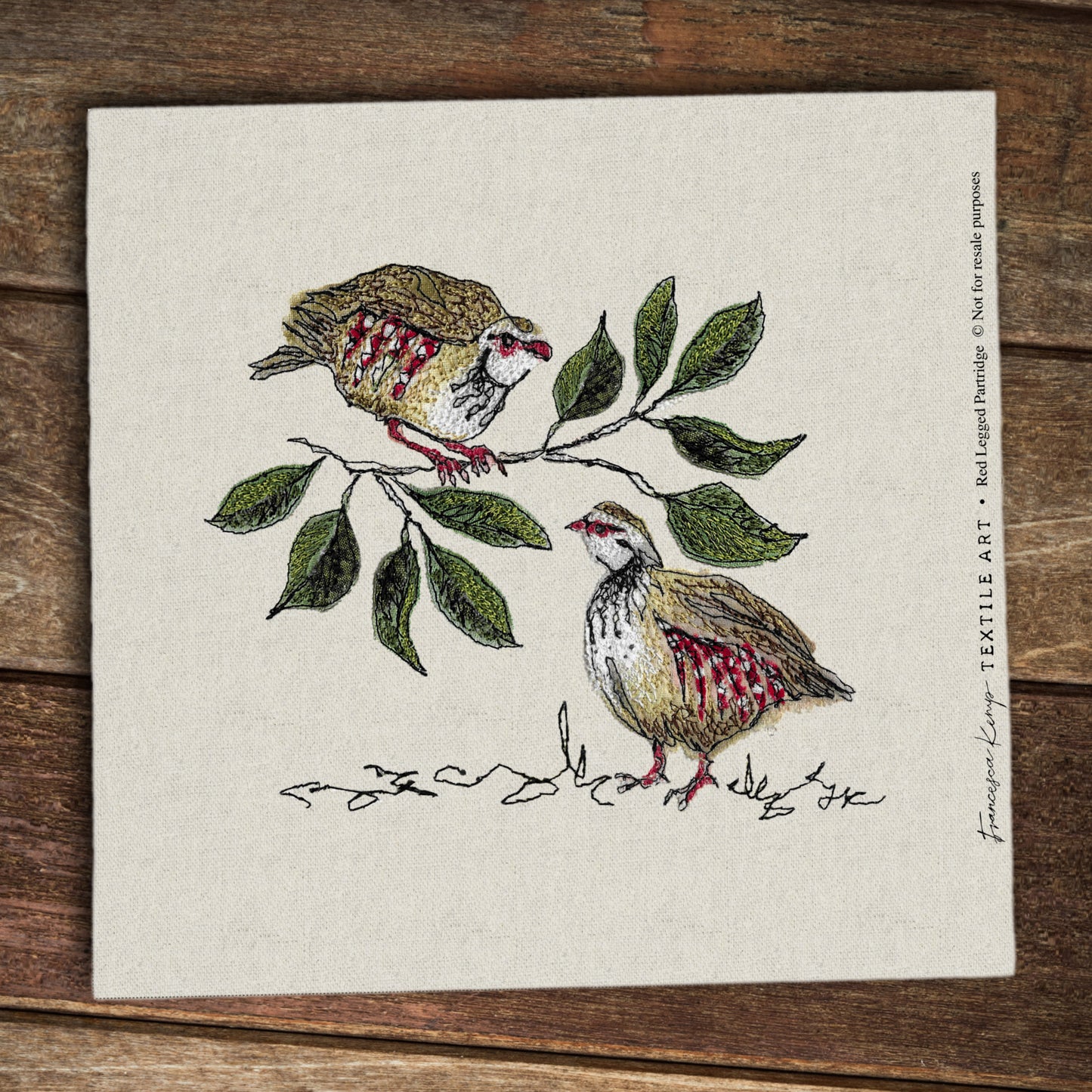 Red Legged Partridge Fabric Panel