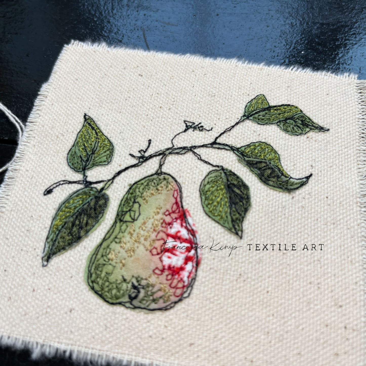 Leafy Pear Miniature Original Artwork