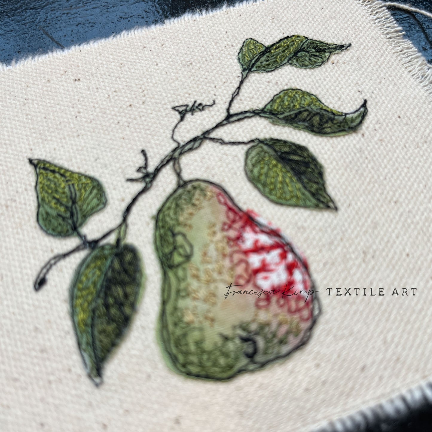 Leafy Pear Miniature Original Artwork