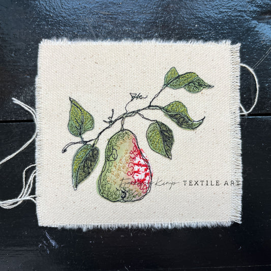 Leafy Pear Miniature Original Artwork