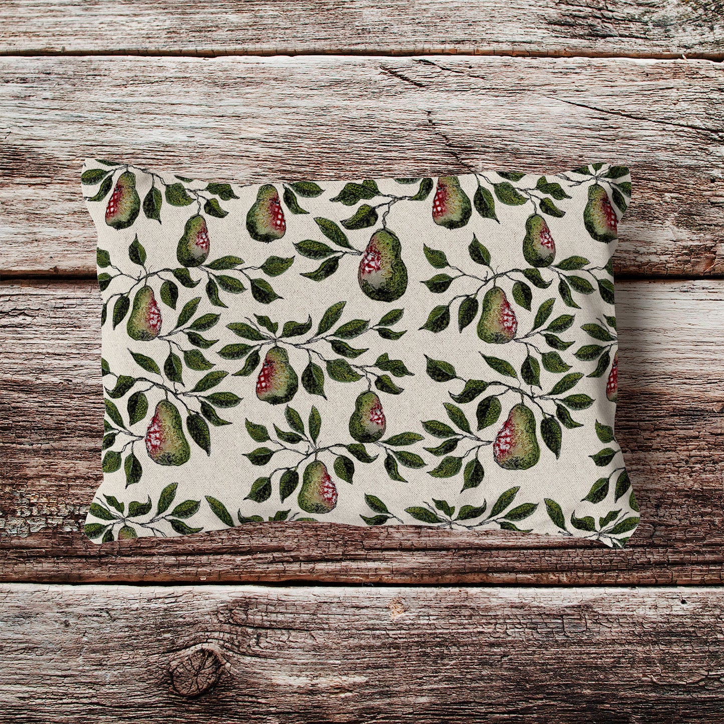 Pear Velvet and Cotton Cushion