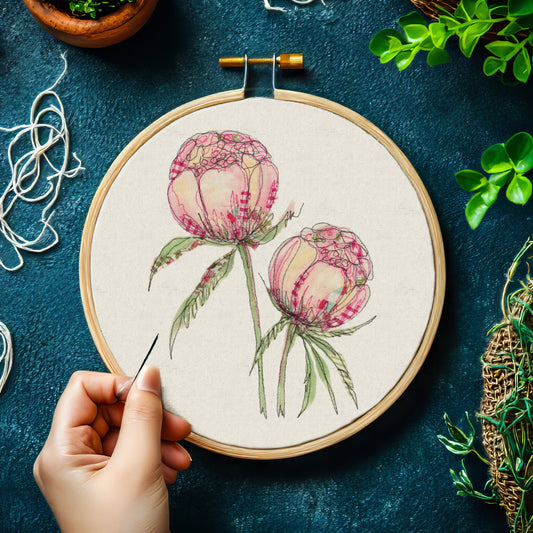 Blooming Lovely Peony Fabric Panel