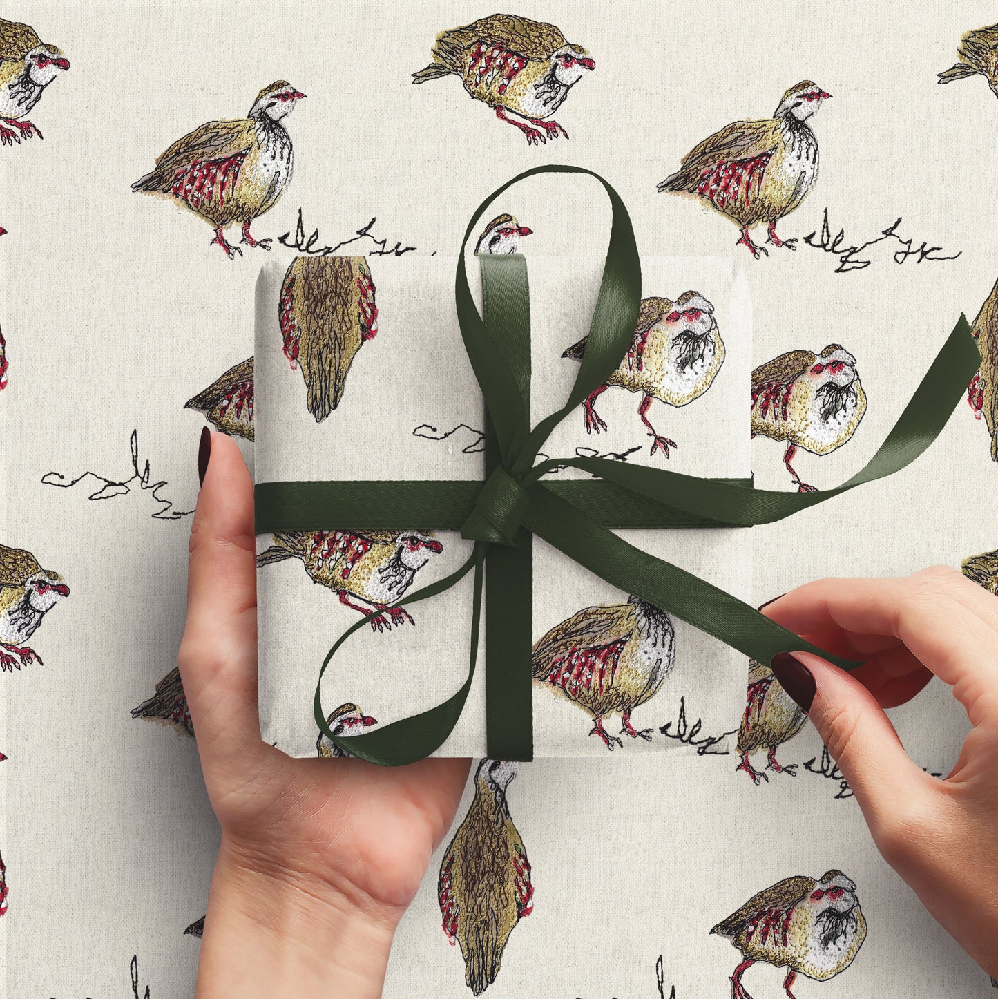 Red Legged Partridge Wrapping Paper