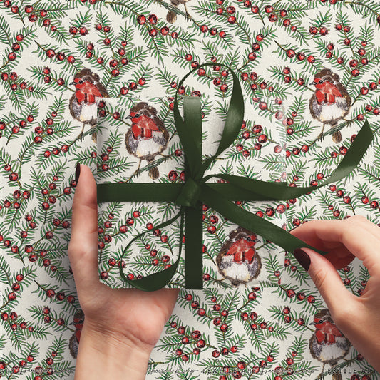 Robin in a Yew Tree Wrapping Paper