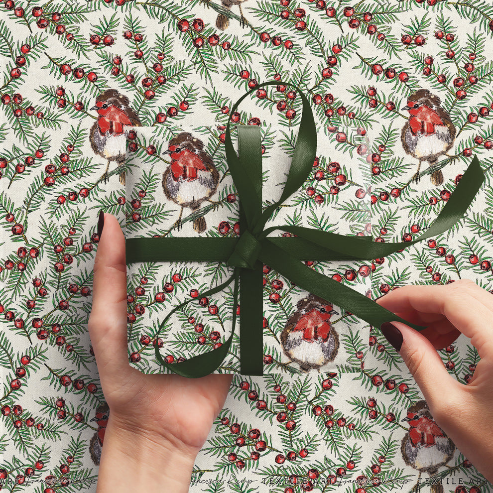 Robin in a Yew Tree Wrapping Paper – Francesca Kemp