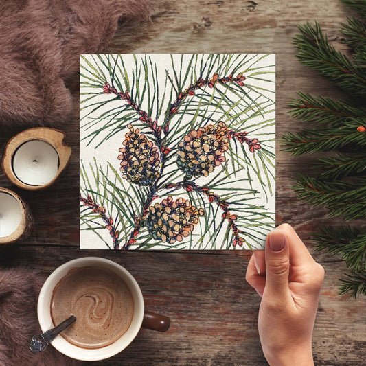 Scots Pine Embroidery Art Card