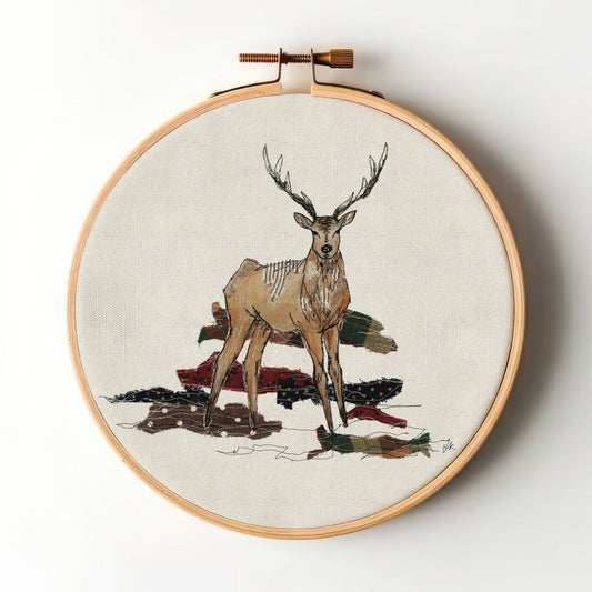 Staggering Stitch Fabric Panel