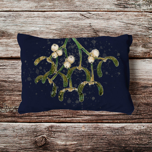 Twilight Mistletoe Velvet and Cotton Cushion