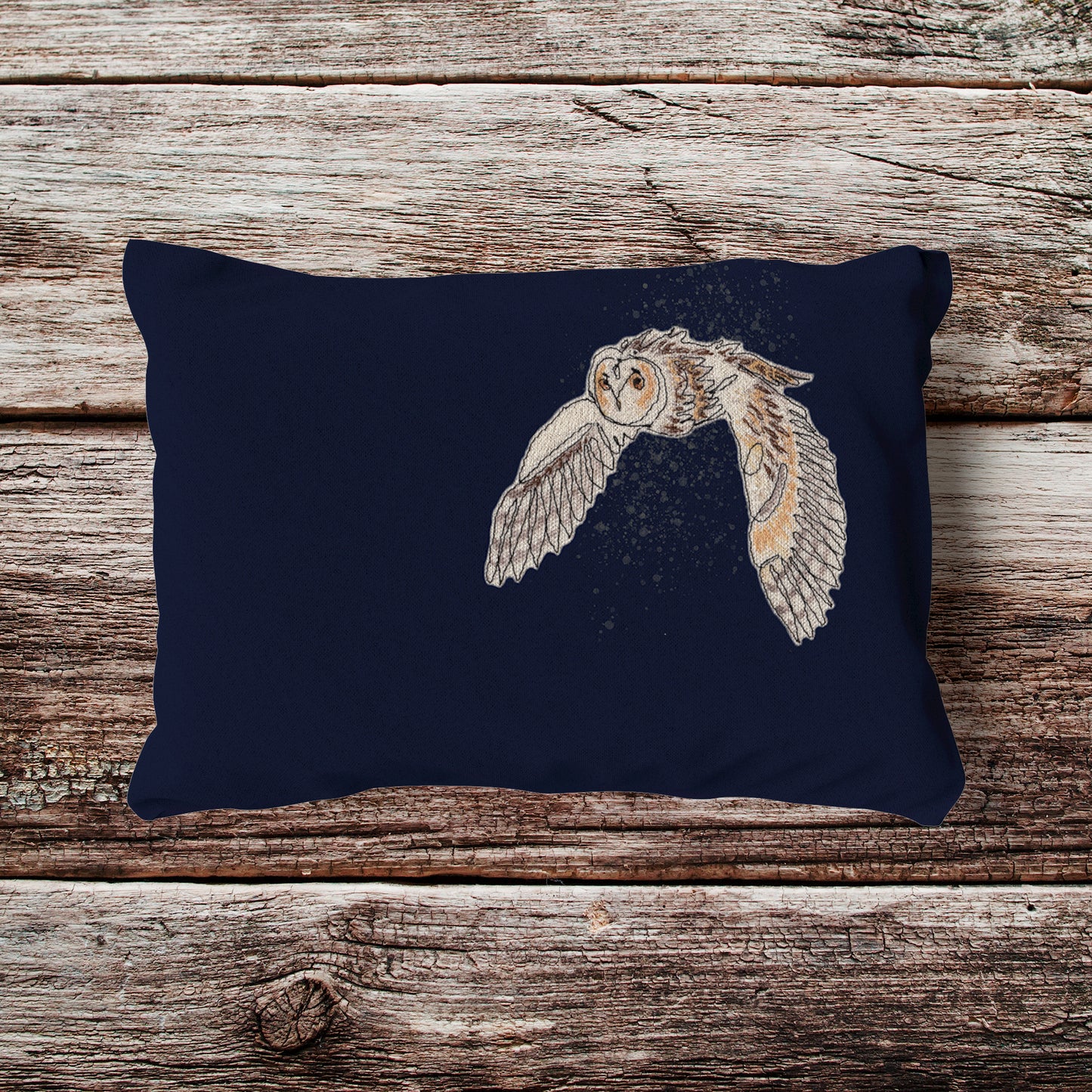 Twilight Long Eared Owl Velvet and Cotton Cushion