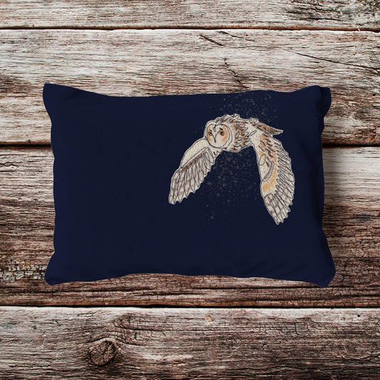 Twilight Long Eared Owl Velvet and Cotton Cushion