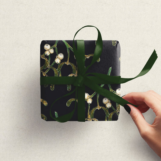 Mistletoe Midnight Wrapping Paper