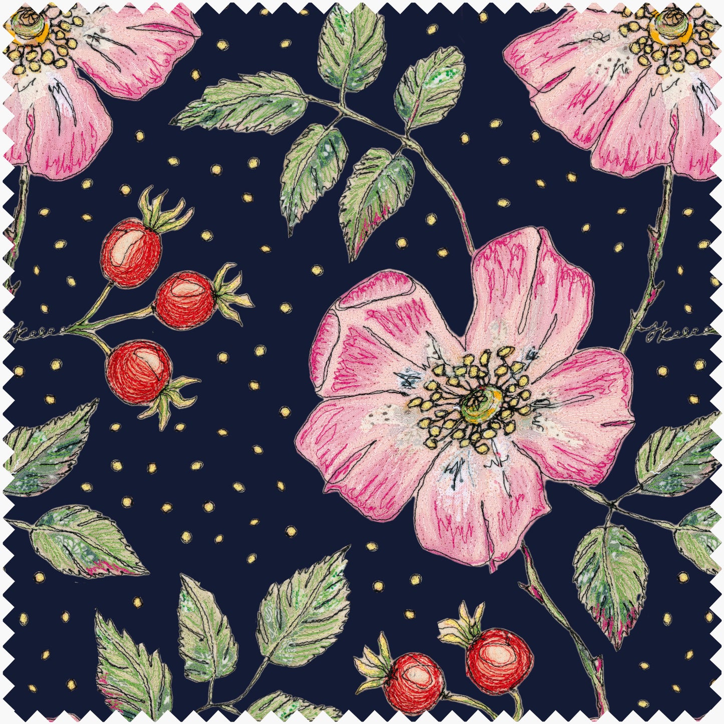Wild Rose Velvet Fabric By The Metre